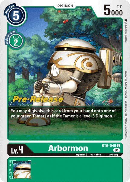 Arbormon [BT6-049] [Double Diamond Pre-Release Cards] | Tables and Towers