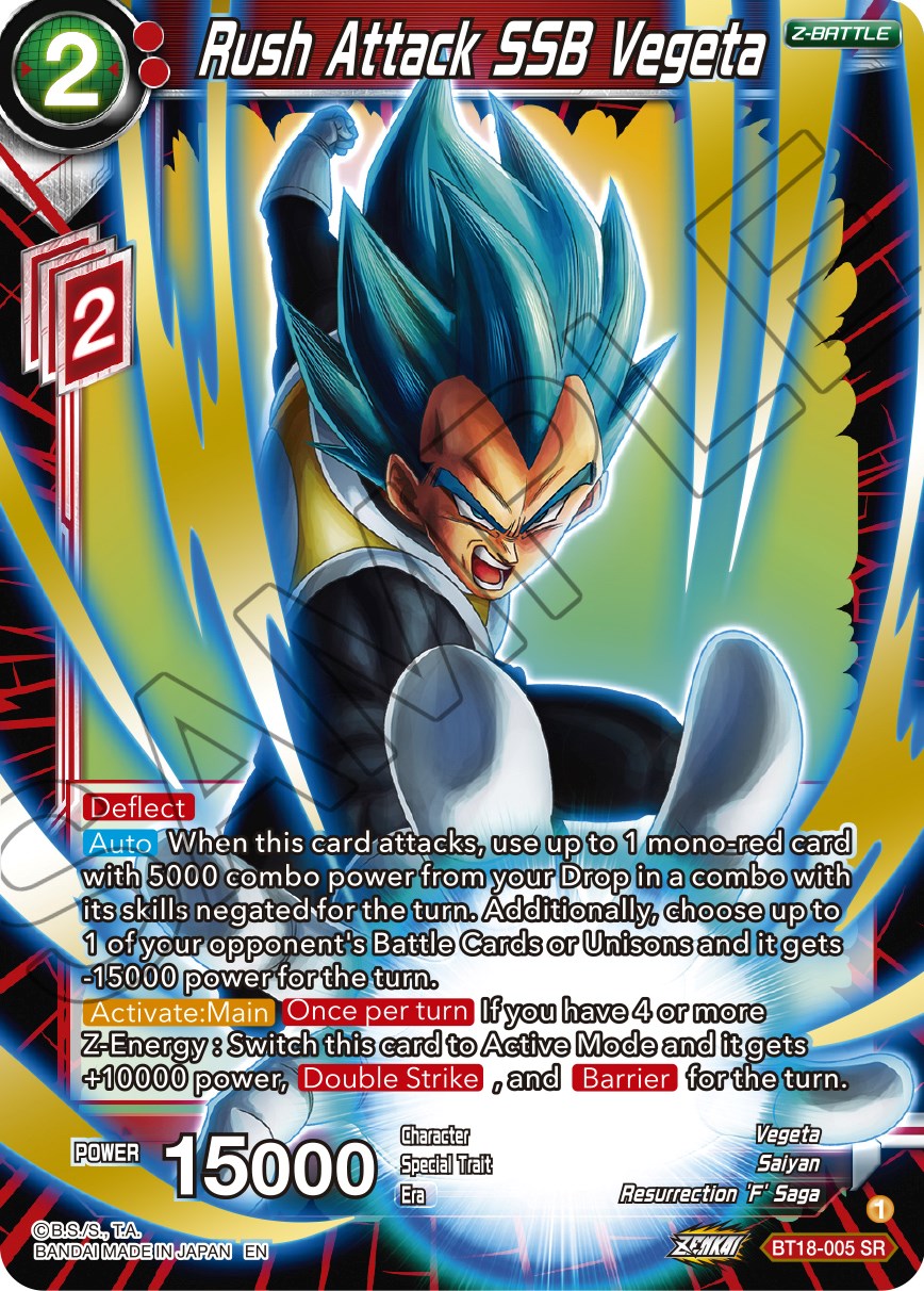 Rush Attack SSB Vegeta (BT18-005) [Dawn of the Z-Legends] | Tables and Towers