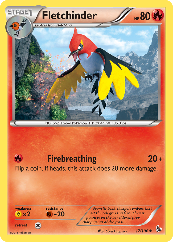 Fletchinder (17/106) [XY: Flashfire] | Tables and Towers