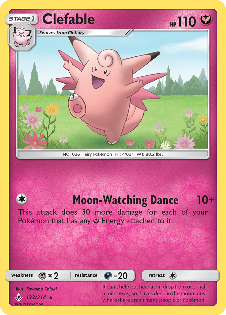 Clefable (133/214) [Sun & Moon: Unbroken Bonds] | Tables and Towers