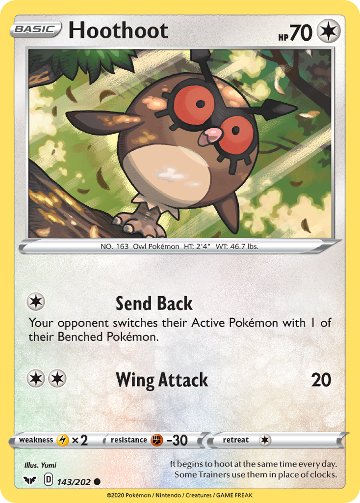 Hoothoot (143/202) [Sword & Shield: Base Set] | Tables and Towers