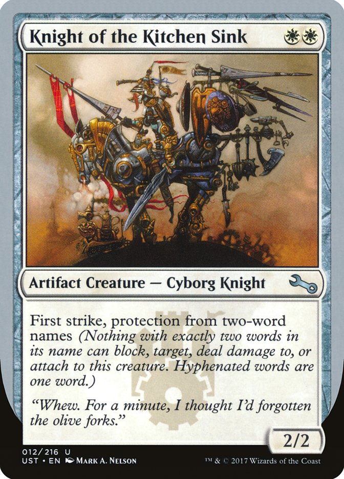 Knight of the Kitchen Sink ("protection from two-word names") [Unstable] | Tables and Towers