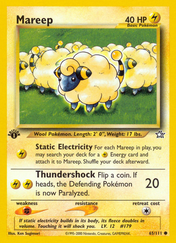 Mareep (65/111) [Neo Genesis 1st Edition] | Tables and Towers