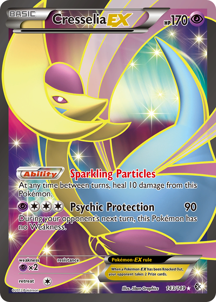 Cresselia EX (143/149) [Black & White: Boundaries Crossed] | Tables and Towers