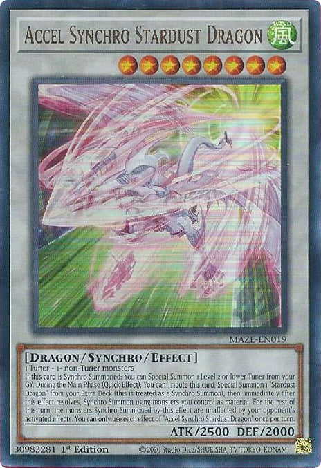 Accel Synchro Stardust Dragon [MAZE-EN019] Ultra Rare | Tables and Towers