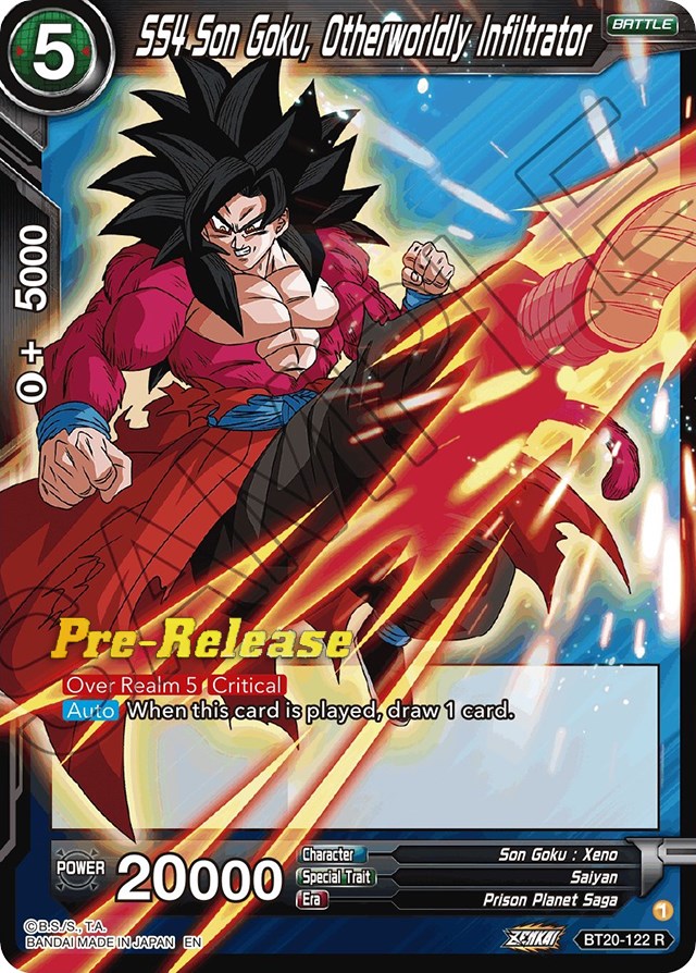 SS4 Son Goku, Otherworldly Infiltrator (BT20-122) [Power Absorbed Prerelease Promos] | Tables and Towers