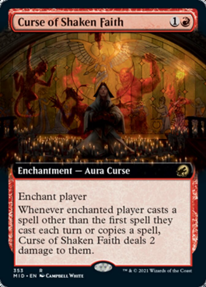 Curse of Shaken Faith (Extended Art) [Innistrad: Midnight Hunt] | Tables and Towers