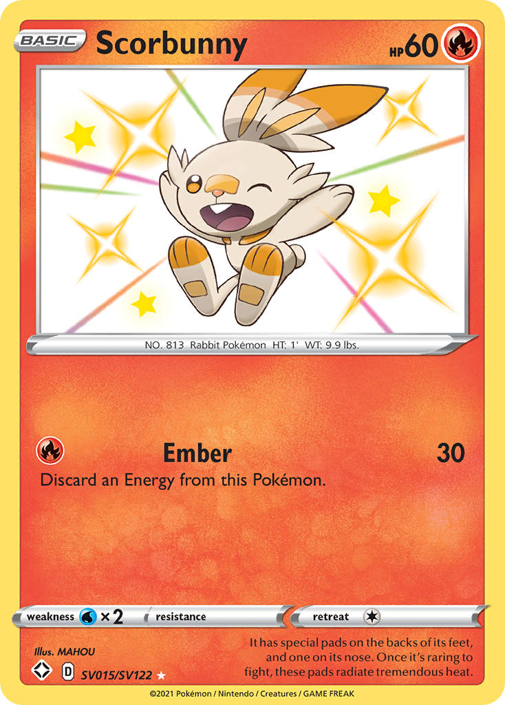 Scorbunny (SV015/SV122) [Sword & Shield: Shining Fates] | Tables and Towers