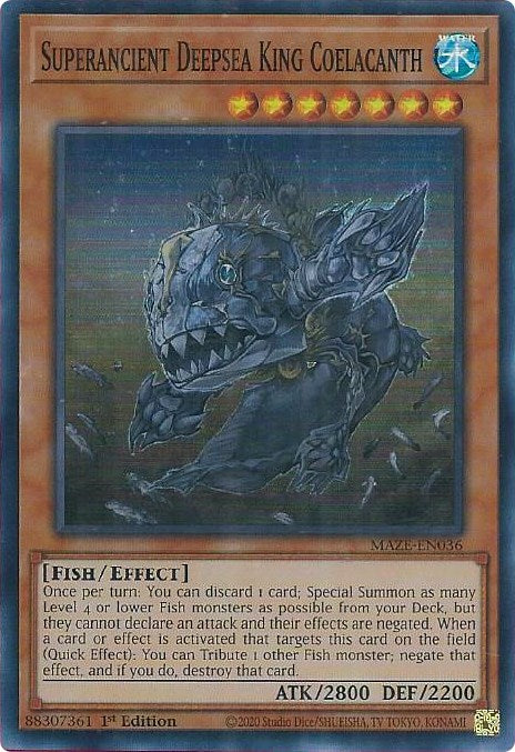 Superancient Deepsea King Coelacanth [MAZE-EN036] Super Rare | Tables and Towers