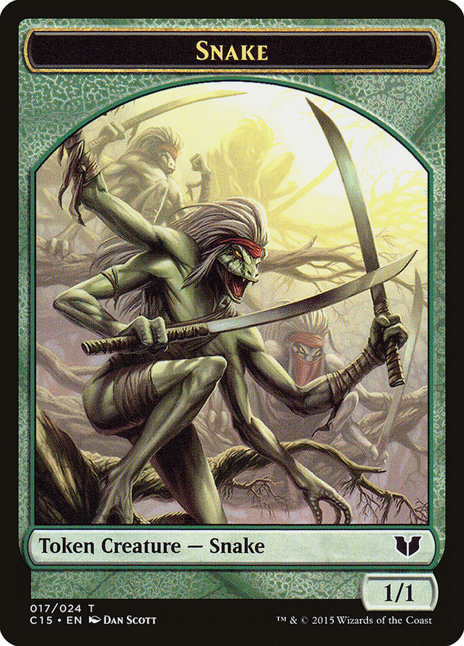 Snake (017) // Saproling Double-Sided Token [Commander 2015 Tokens] | Tables and Towers