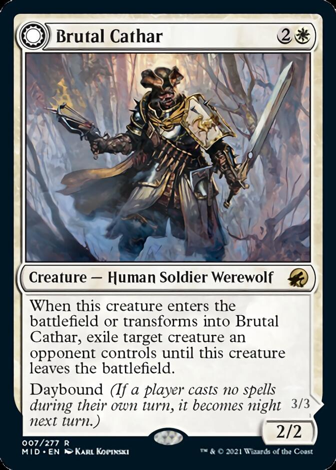 Brutal Cathar // Moonrage Brute [Innistrad: Midnight Hunt] | Tables and Towers