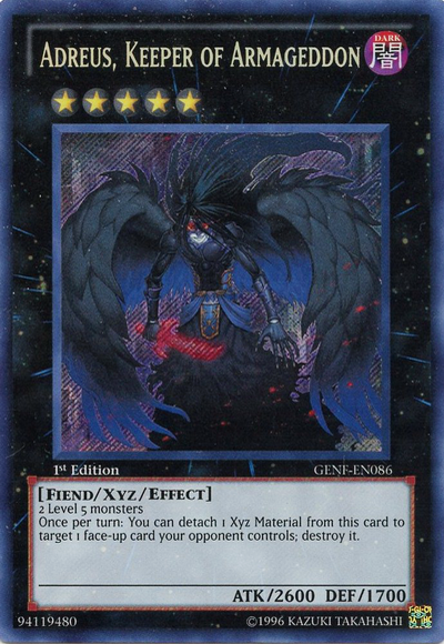 Adreus, Keeper of Armageddon [GENF-EN086] Secret Rare | Tables and Towers