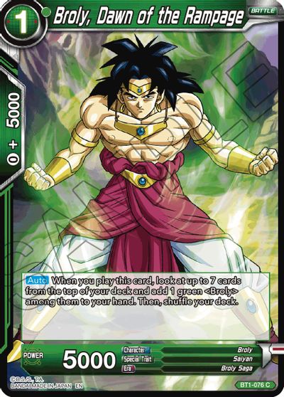 Broly, Dawn of the Rampage (Reprint) (BT1-076) [Battle Evolution Booster] | Tables and Towers