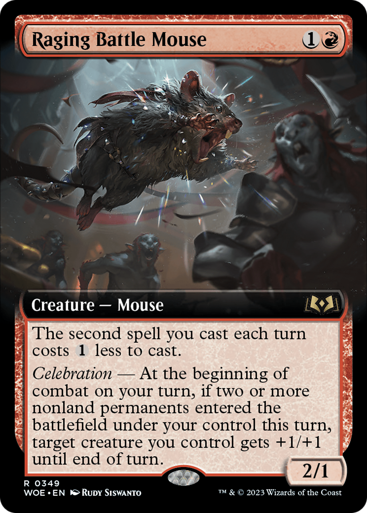 Raging Battle Mouse (Extended Art) [Wilds of Eldraine] | Tables and Towers