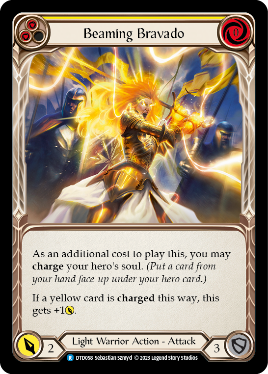 Beaming Bravado (Yellow) [DTD058] (Dusk Till Dawn)  Rainbow Foil | Tables and Towers