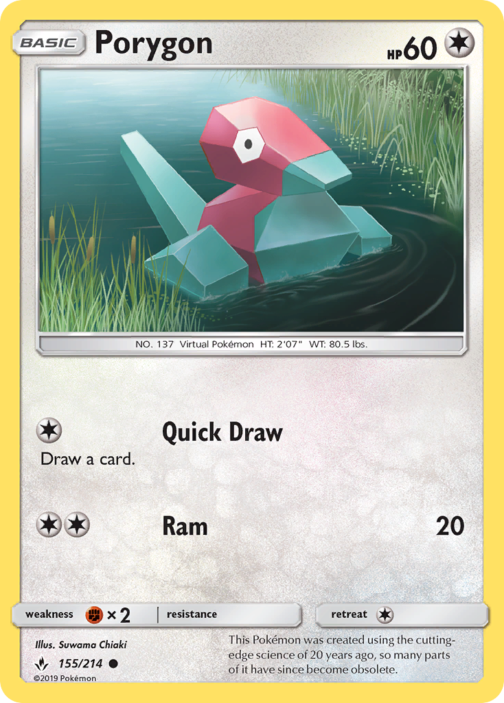 Porygon (155/214) [Sun & Moon: Unbroken Bonds] | Tables and Towers