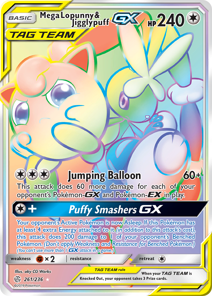 Mega Lopunny & Jigglypuff GX (261/236) [Sun & Moon: Cosmic Eclipse] | Tables and Towers