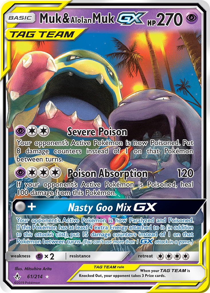 Muk & Alolan Muk GX (61/214) [Sun & Moon: Unbroken Bonds] | Tables and Towers