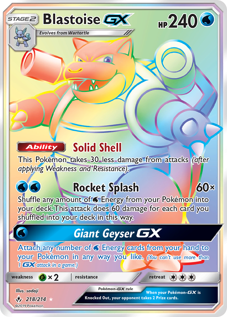 Blastoise GX (218/214) [Sun & Moon: Unbroken Bonds] | Tables and Towers