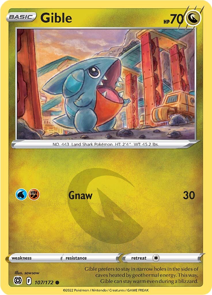 Gible (107/172) [Sword & Shield: Brilliant Stars] | Tables and Towers