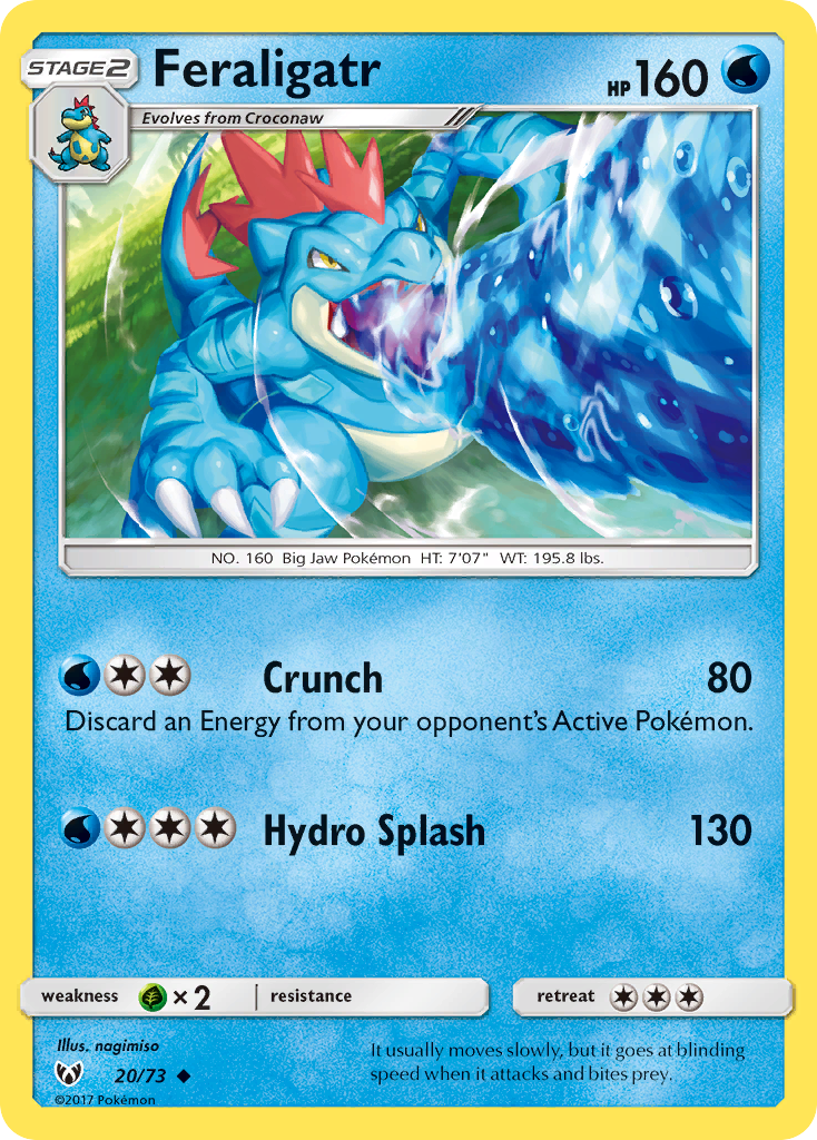 Feraligatr (20/73) [Sun & Moon: Shining Legends] | Tables and Towers