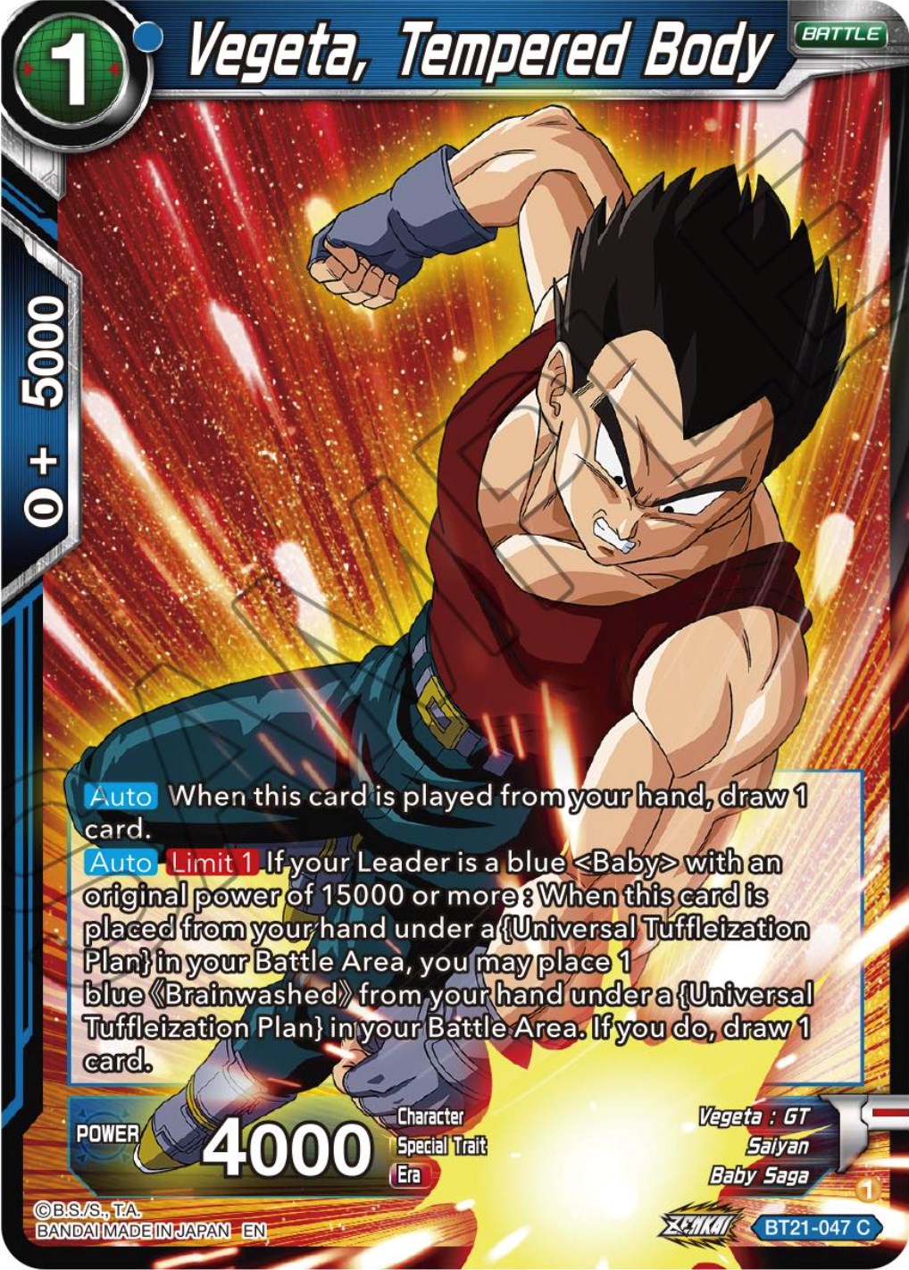 Vegeta, Tempered Body (BT21-047) [Wild Resurgence] | Tables and Towers