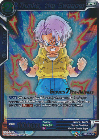 Trunks, the Sweeper (BT7-032_PR) [Assault of the Saiyans Prerelease Promos] | Tables and Towers