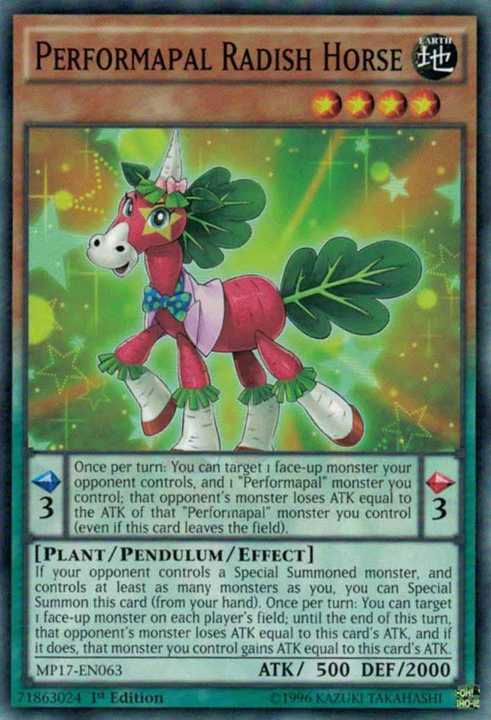 Performapal Radish Horse [MP17-EN063] Common | Tables and Towers