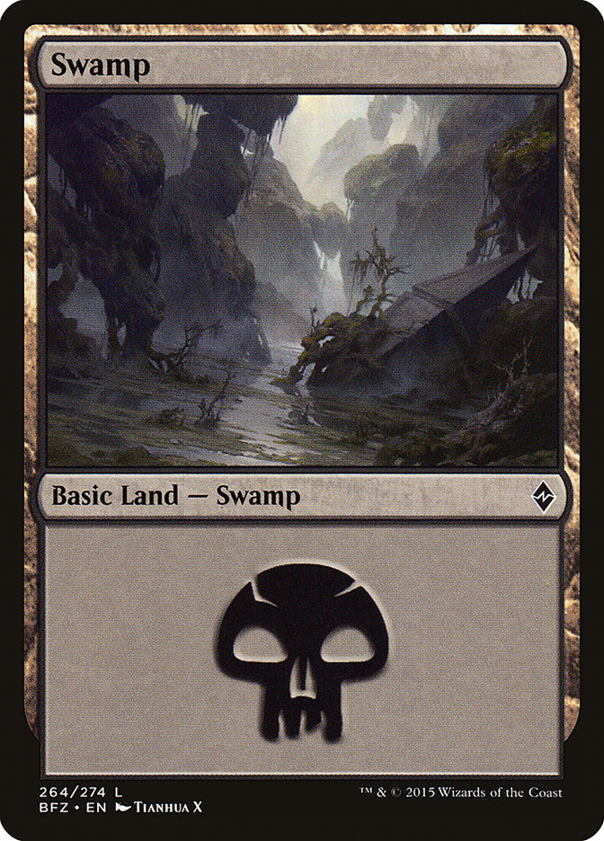 Swamp (264) [Battle for Zendikar] | Tables and Towers