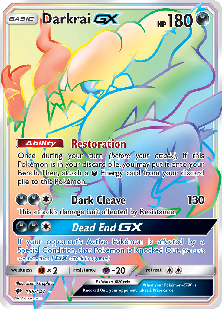 Darkrai GX (158/147) [Sun & Moon: Burning Shadows] | Tables and Towers