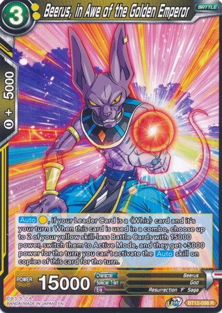 Beerus, in Awe of the Golden Emperor (BT12-098) [Vicious Rejuvenation] | Tables and Towers