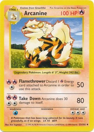 Arcanine (23/102) [Base Set Shadowless Unlimited] | Tables and Towers