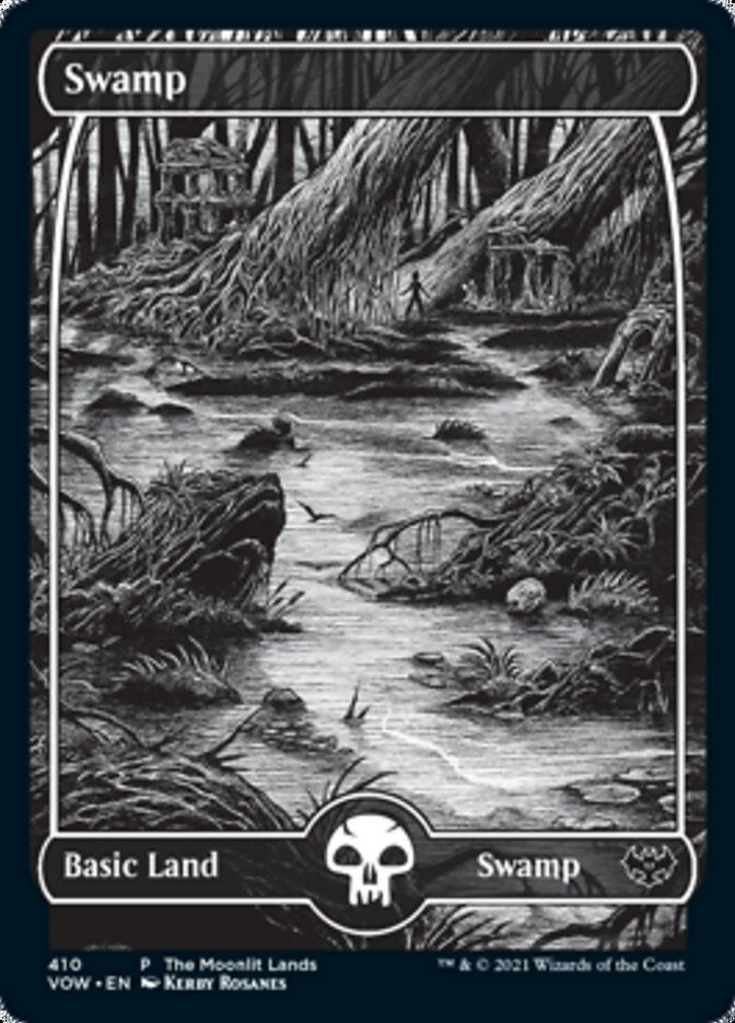 Swamp (The Moonlit Lands) (Foil Etched) [Innistrad: Crimson Vow Promos] | Tables and Towers