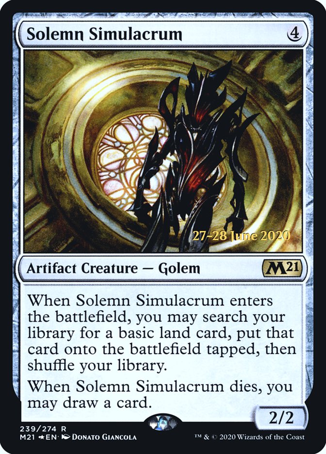 Solemn Simulacrum [Core Set 2021 Prerelease Promos] | Tables and Towers