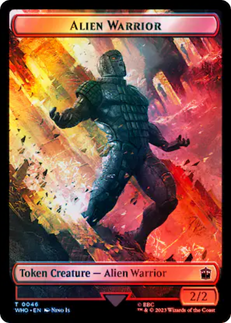 Copy // Alien Warrior Double-Sided Token (Surge Foil) [Doctor Who Tokens] | Tables and Towers