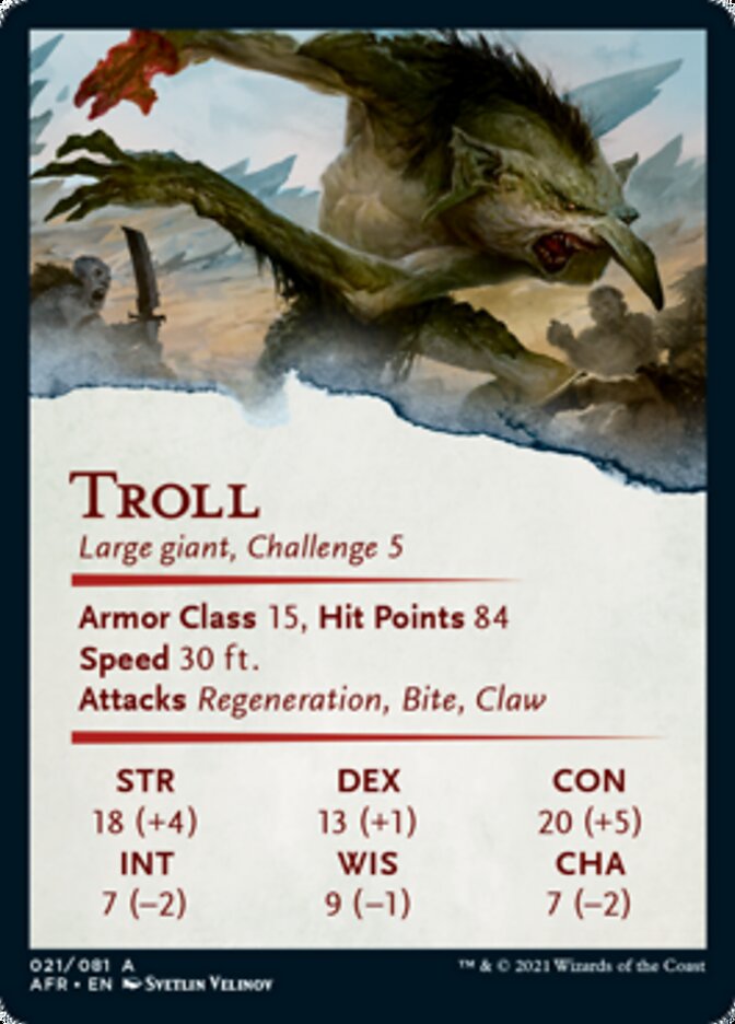 Troll Art Card [Dungeons & Dragons: Adventures in the Forgotten Realms Art Series] | Tables and Towers