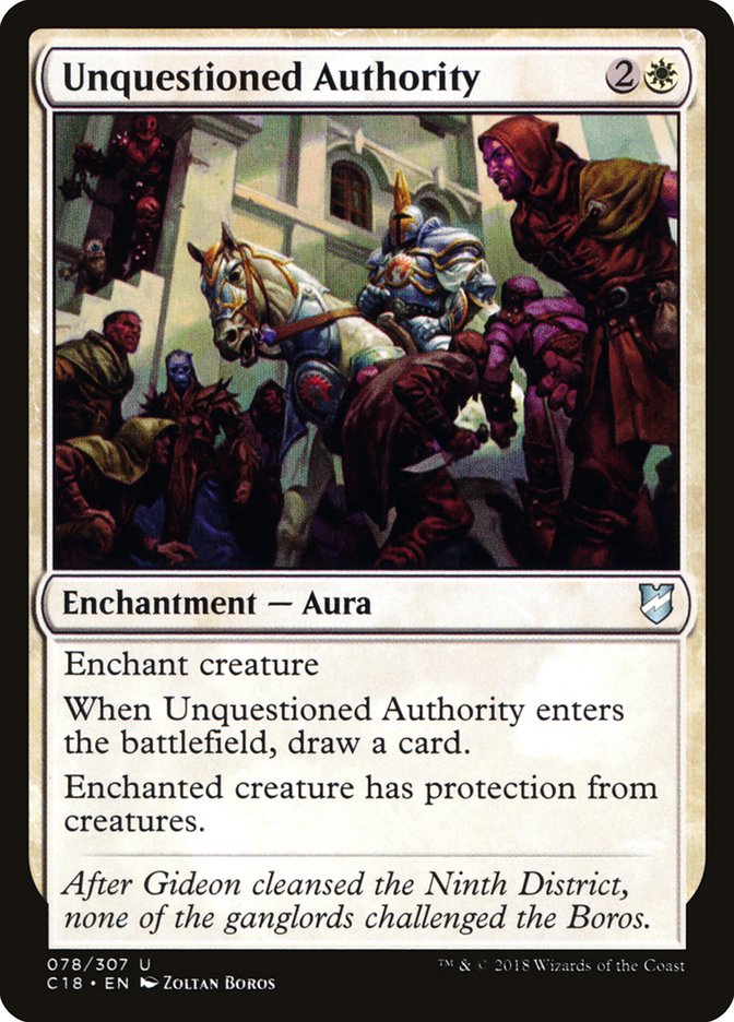 Unquestioned Authority [Commander 2018] | Tables and Towers