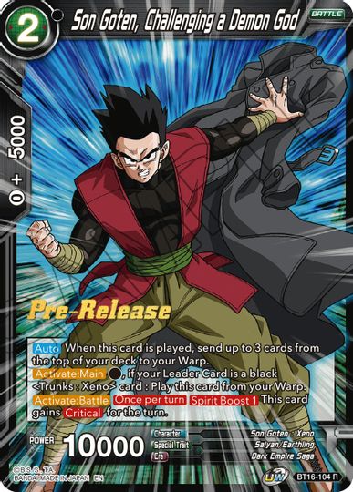 Son Goten, Challenging a Demon God (BT16-104) [Realm of the Gods Prerelease Promos] | Tables and Towers