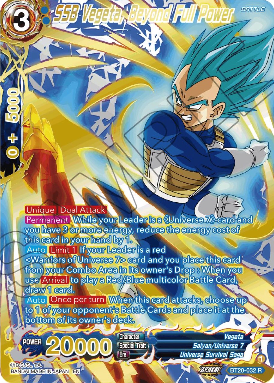 SSB Vegeta, Beyond Full Power (Gold-Stamped) (BT20-032) [Power Absorbed] | Tables and Towers