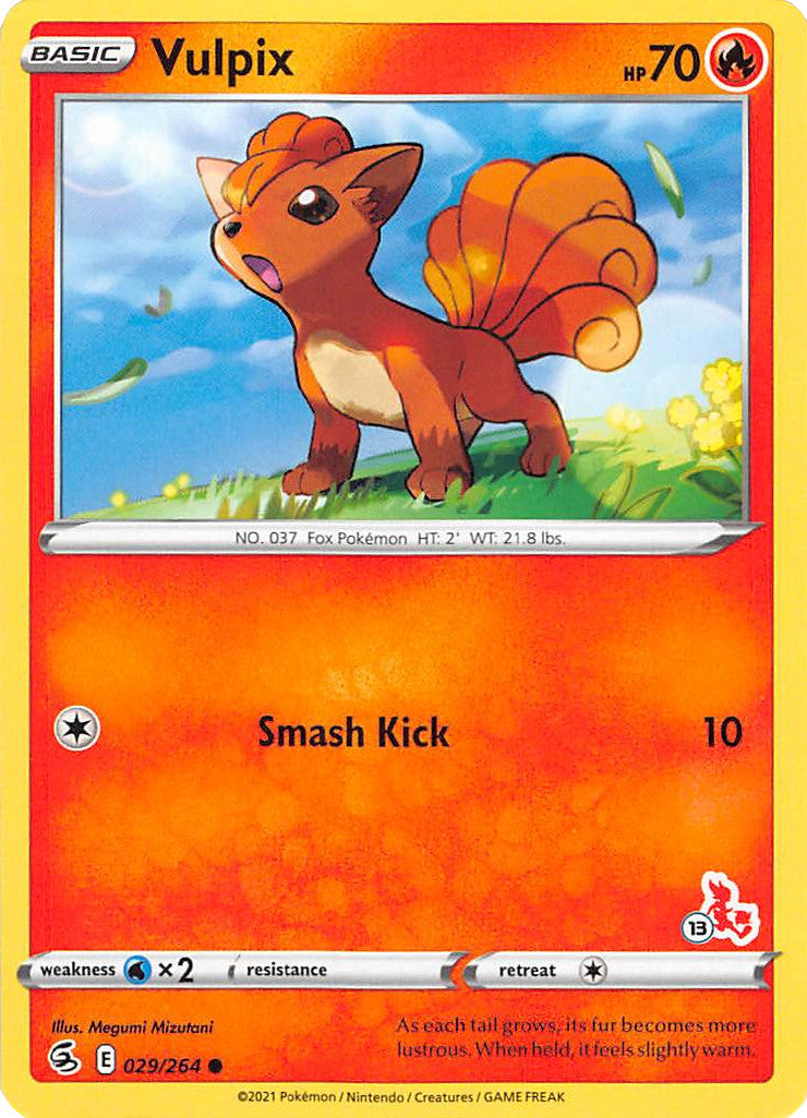 Vulpix (029/264) (Cinderace Stamp #13) [Battle Academy 2022] | Tables and Towers