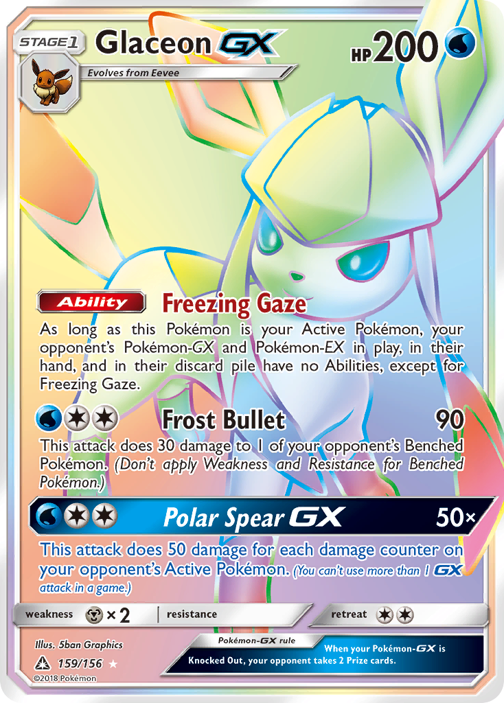 Glaceon GX (159/156) [Sun & Moon: Ultra Prism] | Tables and Towers