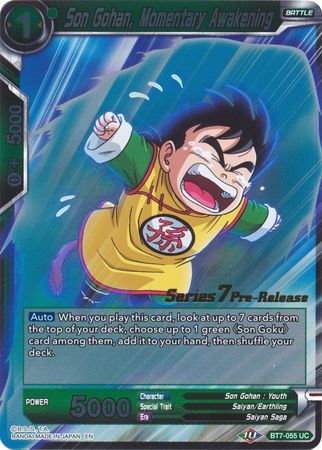 Son Gohan, Momentary Awakening (BT7-055_PR) [Assault of the Saiyans Prerelease Promos] | Tables and Towers