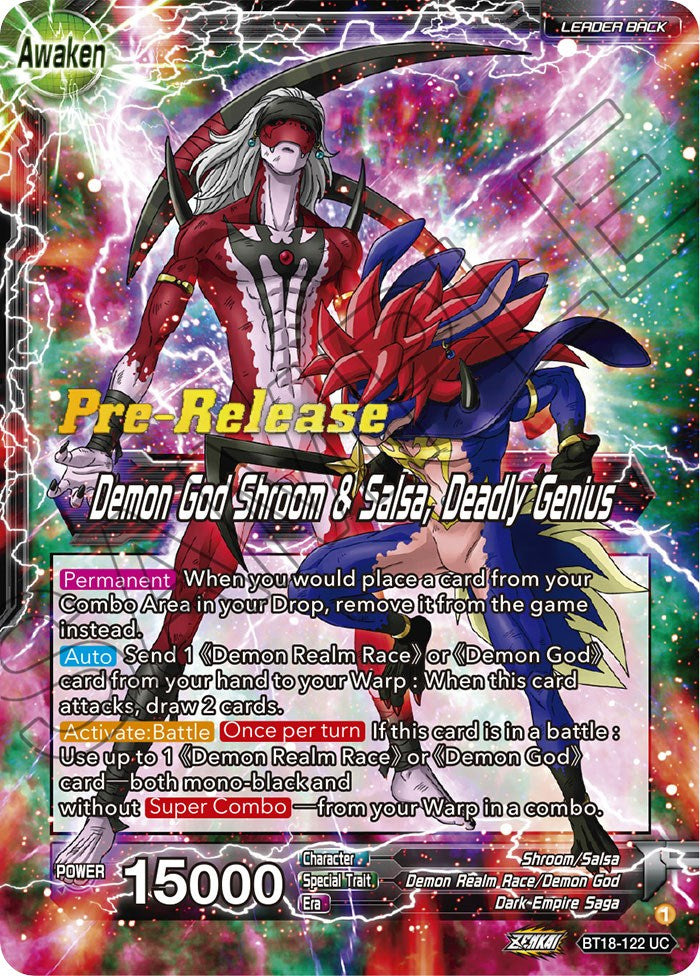 Shroom & Salsa // Demon God Shroom & Salsa, Deadly Genius (BT18-122) [Dawn of the Z-Legends Prerelease Promos] | Tables and Towers