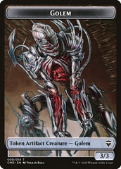 Golem // Rock Double-Sided Token [Commander Legends Tokens] | Tables and Towers