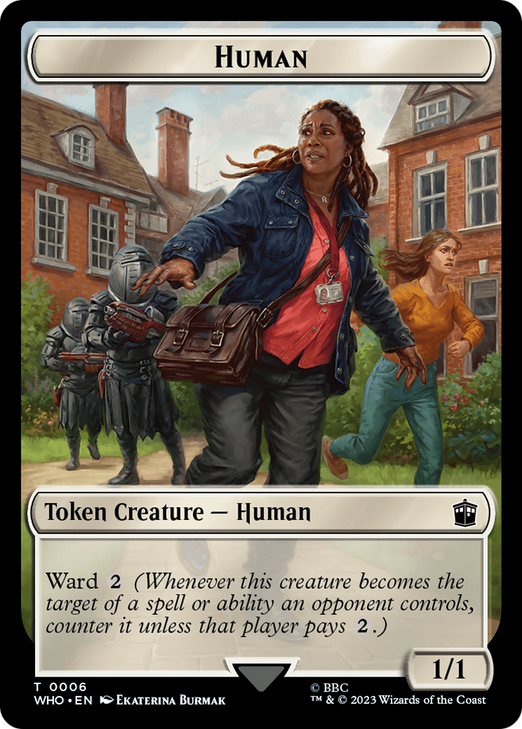 Human (0006) // Clue (0022) Double-Sided Token [Doctor Who Tokens] | Tables and Towers