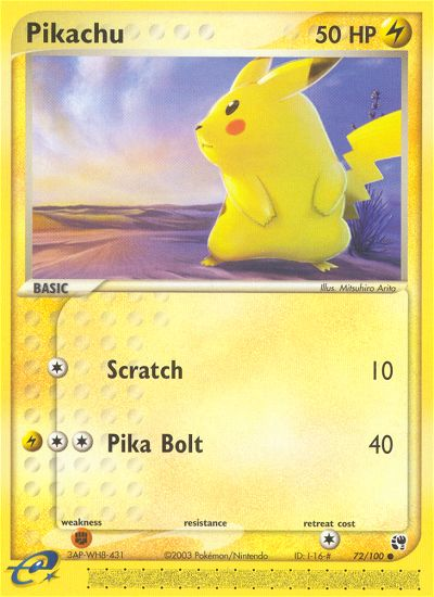 Pikachu (72/100) [EX: Sandstorm] | Tables and Towers