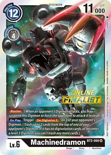 Machinedramon [BT2-066] (Online Finalist) [Release Special Booster Ver.1.0 Promos] | Tables and Towers