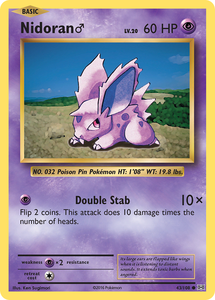 Nidoran (43/108) (Male) [XY: Evolutions] | Tables and Towers