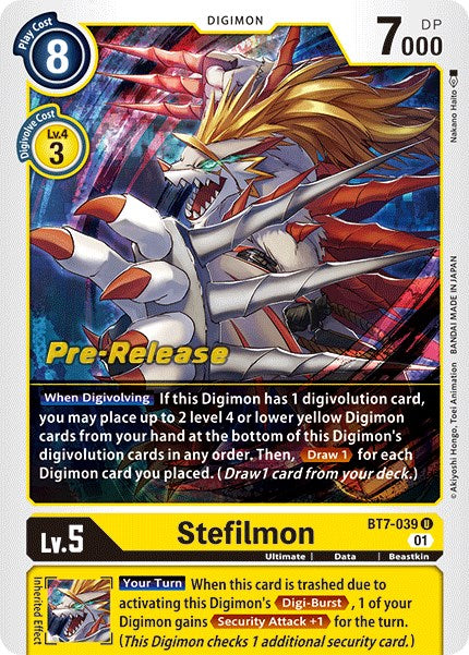 Stefilmon [BT7-039] [Next Adventure Pre-Release Cards] | Tables and Towers