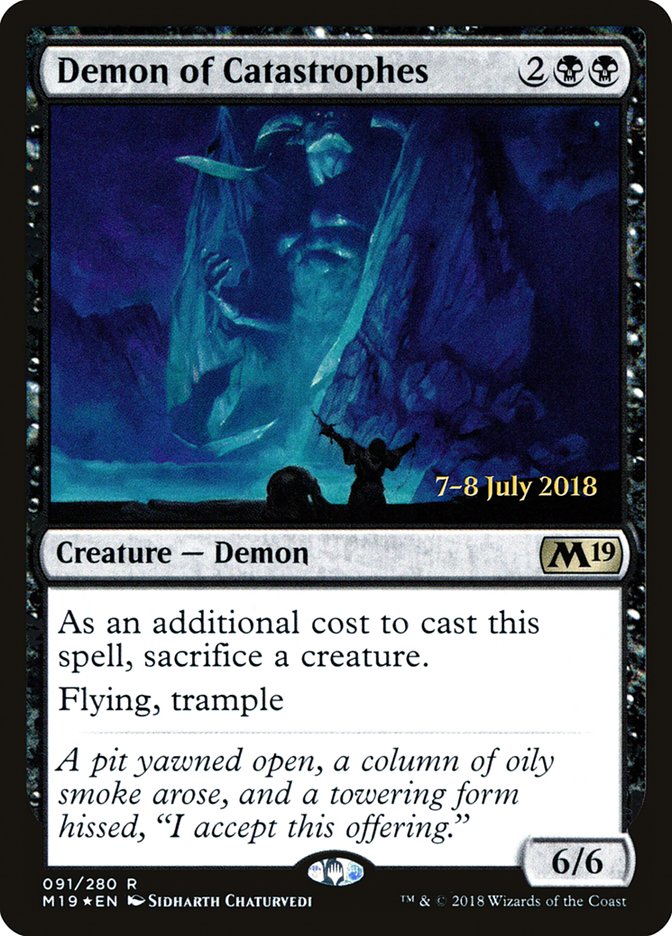 Demon of Catastrophes [Core Set 2019 Prerelease Promos] | Tables and Towers